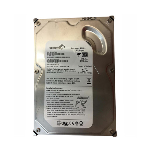 9BD131-525 - Seagate BarraCuda 7200.9 Series 80GB 7200RPM SATA 3Gb/s 8MB Cache 512 3.5-Inch Hard Drive