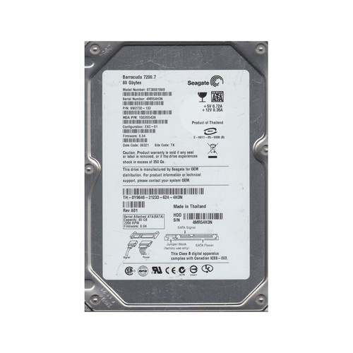 9W2732-133 - Seagate 80GB 7200RPM SATA 3.5" 8MB HDD