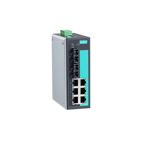 EDS-308-MM-ST-T - Moxa 8-Port Industrial Unmanaged 100BaseFX ST Ethernet Switch