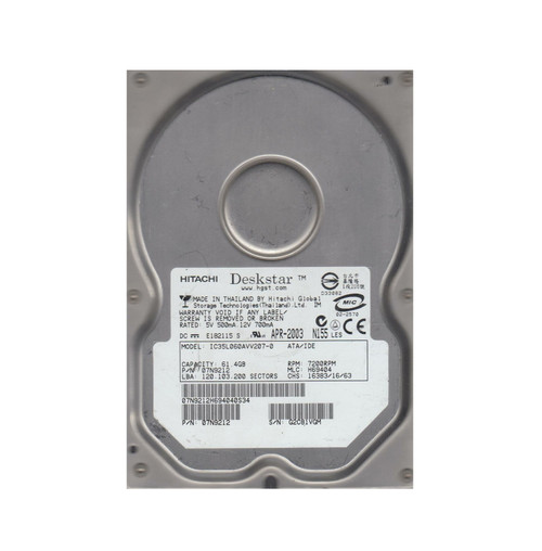 07N9212 - Hitachi 61.4GB 7200RPM ATA-100 2MB 3.5" HDD