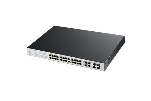 NSW100-28P - ZyXEL 24 x Ports 10/100/1000Base-T + 4 x SFP+ Ports Layer 3 Managed 1U Rack-mountable Gigabit Ethernet Network Switch