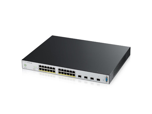 NSW200-28P - ZyXEL 24 x Ports PoE 10/100/1000Base-T + 4 x SFP+ Ports Layer 2 Managed 1U Rack-mountable Gigabit Ethernet Network Switch