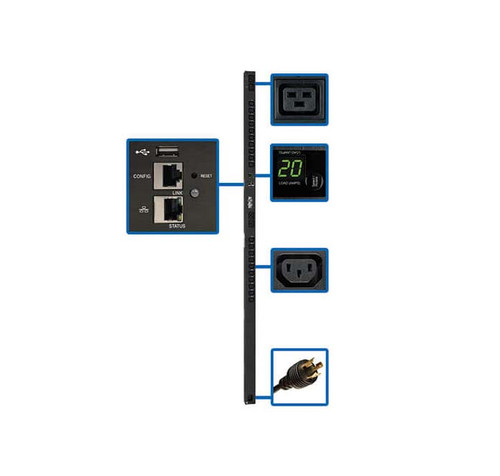 PDUMV20HVNETLX - Tripp Lite power distribution unit PDU 24 AC outlet s 0U Black