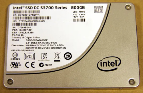 INTEL 800GB SATA 6Gbps 2.5 MLC Enterprise SSD for DC S3700 Series - Dual Label/HP/Intel