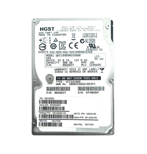 SP-X423A-R5 - NetApp 900GB 10000RPM SAS 6Gb/s Hot-Swappable 2.5-Inch Hard Drive