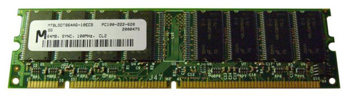 MT8LSDT864AG-10EC5 - Micron 64MB 100MHz PC100 Non-ECC Unbuffered CL2 168-Pin UDIMM 3.3V Memory Module