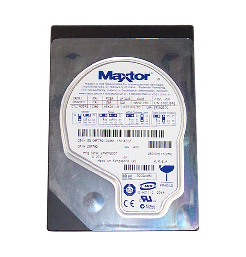 08F782 - Dell 20GB 5400RPM ATA/100 3.5" HDD