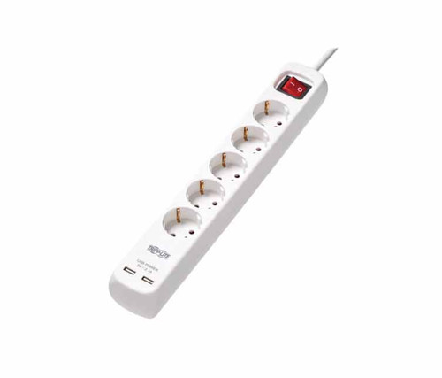PS5G3USB - Tripp Lite 5-Outlets Power Strip with USB-A CHARGING SCHUKO OUTLETS, 220-250V, 16A, 3 M CORD