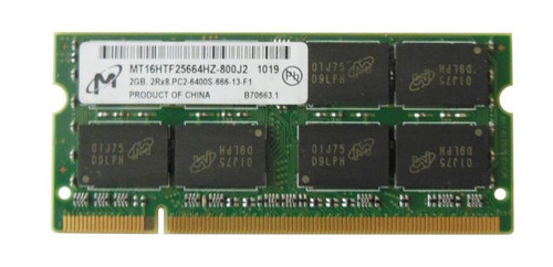 MT16HTF25664HZ-800J2 - Micron 2GB DDR2-800MHz PC2-6400 non-ECC Unbuffered CL6 200-Pin SoDimm Memory Module