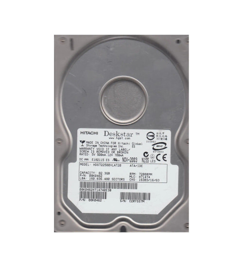 08K0462 - Hitachi 80GB 7200RPM IDE ATA-100 2MB 3.5" HDD