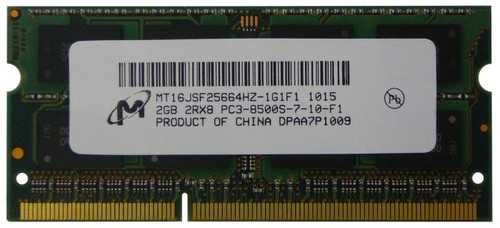MT16JSF25664HZ-1G1F1 - Micron Technology 2GB DDR3-1066MHz PC3-8500 non-ECC Unbuffered CL7 204-Pin SoDimm 1.35V Low Voltage Dual Rank Memory Module