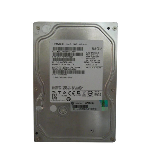 647466-001 - HP 500GB 7200RPM SATA 6Gb/s 3.5" HDD