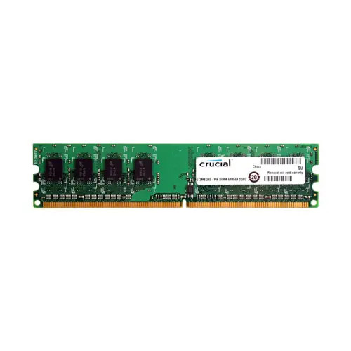 CT16HTF6464AY-53EB - Crucial Technology 512MB DDR2-533MHz PC2-4200 ECC Unbuffered CL4 240-Pin DIMM Memory Module