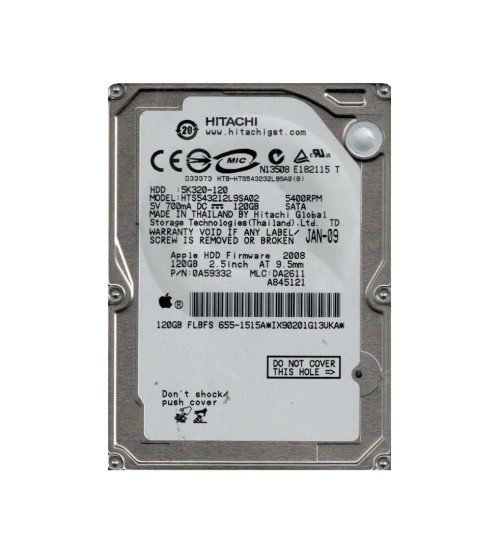 HTS543212L9SA02 - Hitachi 120GB 5400RPM SATA 8MB 2.5" HDD