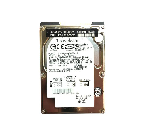 08K1089 - IBM 40GB 4200RPM 2.5" IDE HDD