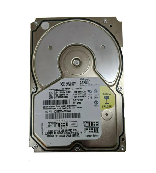 AC418000-00DWW1 - Western Digital 18GB 7200RPM IDE ATA-66 2MB 3.5" HDD