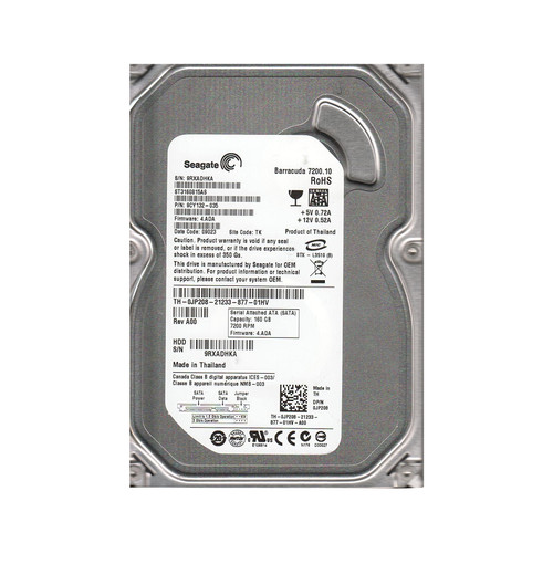 9CY132-035 - Seagate BarraCuda 7200.10 Series 160GB 7200RPM SATA 3Gb/s 8MB Cache RoHS 3.5-Inch Hard Drive