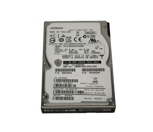 46X5426 - IBM 450GB 10000RPM SAS 6Gb/s 2.5" HDD