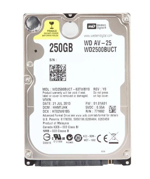 WD2500BUCT - Western Digital 250GB 5400RPM SATA 16MB 2.5" HDD