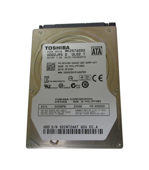 F4VGH - Dell 250GB 5400RPM SATA 2.5" HDD