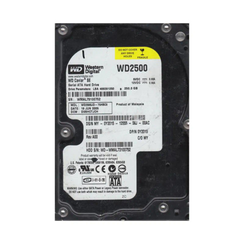 WD2500JD-75HBC0 - Western Digital 250GB 7200RPM SATA 8MB 3.5" HDD