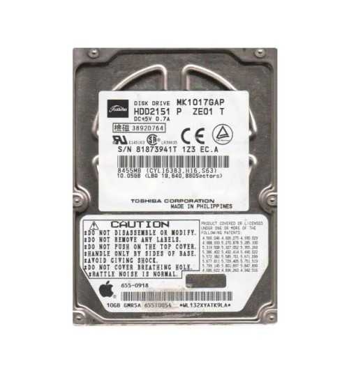 HDD2151P - TOSHIBA 10GB 4200RPM IDE 2.5" HDD