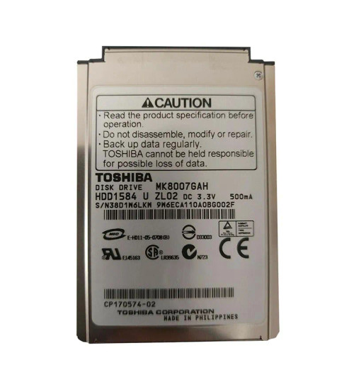 HDD1584 - TOSHIBA 80GB 4200RPM IDE 2MB 1.8" HDD