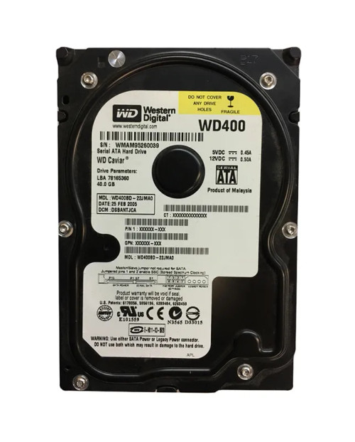 WD400BD-22JMA0 - Western Digital 40GB 7200RPM SATA 2MB 3.5" HDD