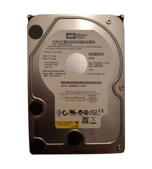 WD5000ABYS-01TNA0 - Western Digital 500GB SATA 7200RPM 16MB 3.5" HDD