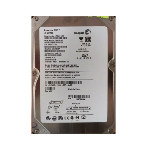 9W2015-633 - Seagate 40GB 7200RPM SATA 2MB 3.5" HDD
