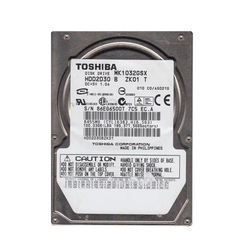 HDD2D30 - TOSHIBA 100GB SATA 5400RPM 2.5" HDD