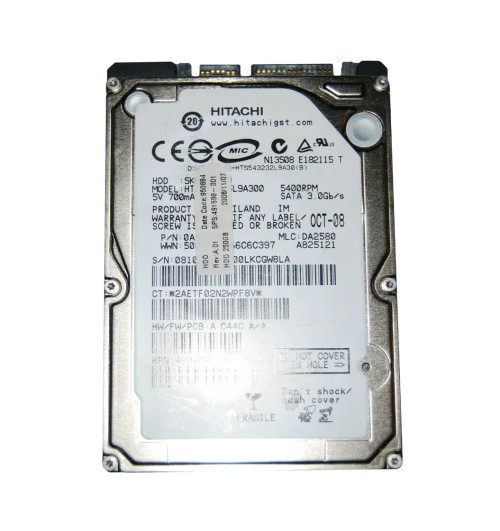 491598-001 - HP 250GB 5400RPM SATA 2.5" HDD