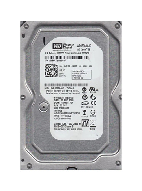 WD WD1600AAJS-75B4A0 Caviar Blue 160GB 7200RPM SATA 3Gb/s 3.5HDD