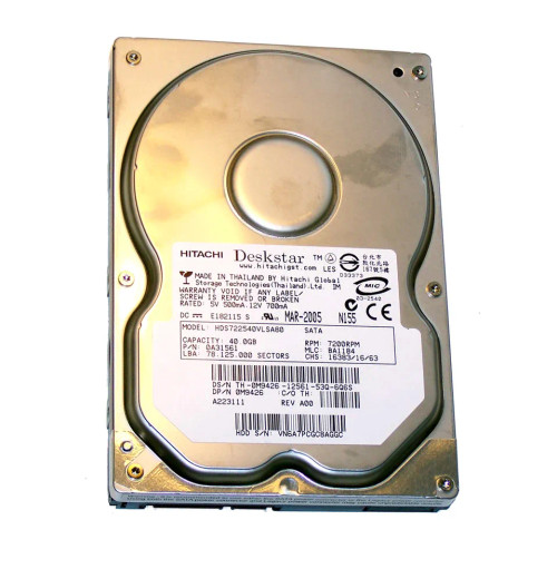 M9426 - Dell 40GB 7200RPM SATA 3.5" HDD