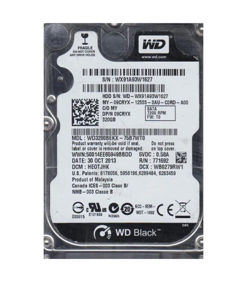 WD WD3200BEKX-75B7WT0 Black 320GB SATA 6Gb/s 2.5-Inch Hard Drive