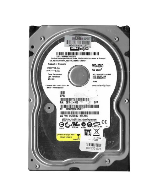 WD400BD-60LRA5 - Western Digital 40GB 7200RPM SATA 2MB 3.5" HDD