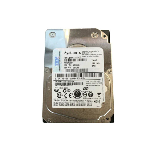 43X0837 - IBM 73.4GB 15K SAS 3Gb/s 2.5" HDD