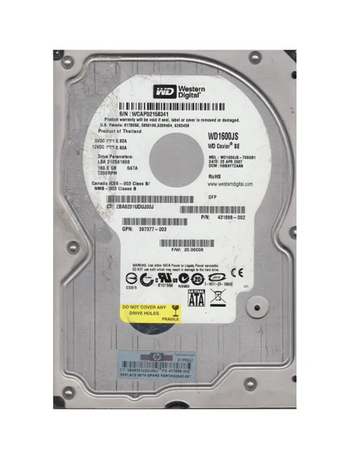 WD1600JS-70SGB1 - Western Digital 160GB SATA 7200RPM 8MB 3.5" HDD