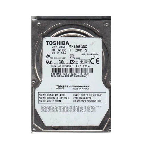MK1265GSX - TOSHIBA 120GB 5400RPM SATA 2.5" Hot-Swap HDD