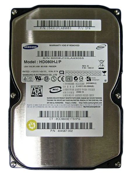 HD080HJ/P - Samsung 80GB 7200RPM SATA 3.5" HDD