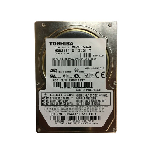 HDD2194D - TOSHIBA 60GB 5400RPM IDE ATA-100 16MB 2.5" HDD