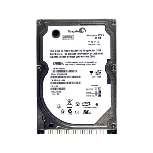 Seagate ST9402112A Momentus 40GB IDE Ultra ATA/100 4200RPM 2.5HDD