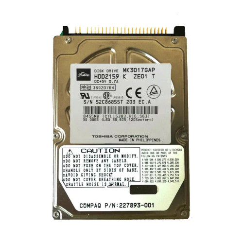 HDD2159L - TOSHIBA 30GB 4200RPM IDE 2.5" HDD