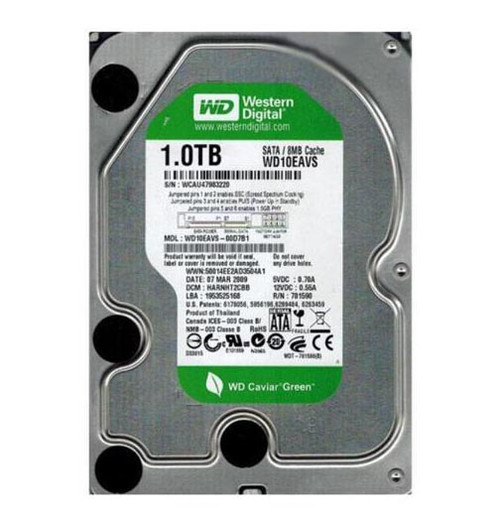 WD10EAVS - Western Digital Caviar Green 1TB 7200RPM SATA 3Gb/s 8MB Cache RoHS 3.5-Inch Hard Drive