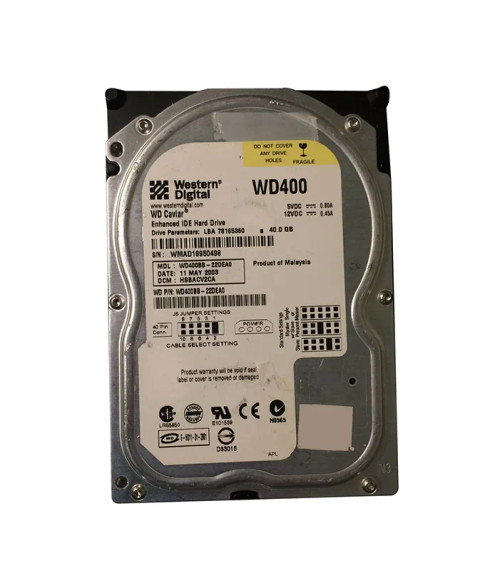 WD400BB-22DEA0 - Western Digital 40GB 7200RPM EIDE 2MB 3.5" HDD
