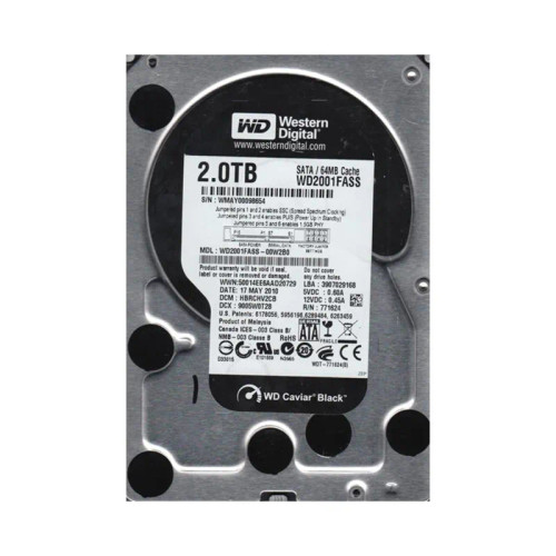 WD2001FASS-00W2B0 - Western Digital 2TB 7200RPM SATA 64MB 3.5" HDD