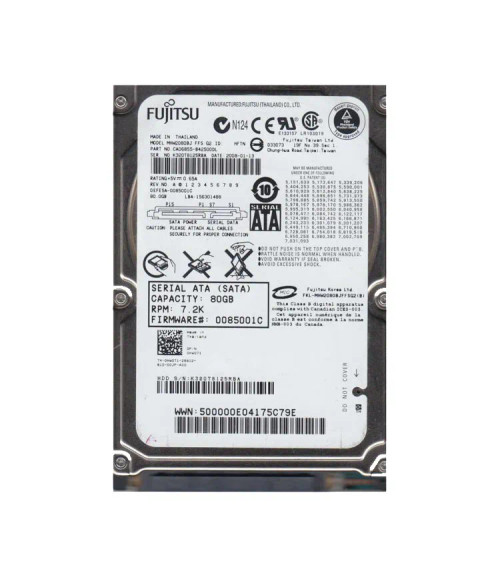 MHW2080BJ - Fujitsu 80GB 7200RPM SATA 2.5" HDD