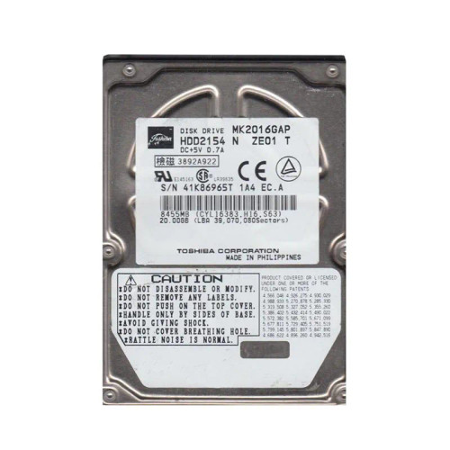 HDD2154 - Toshiba 20GB 4200RPM IDE 2.5" HDD