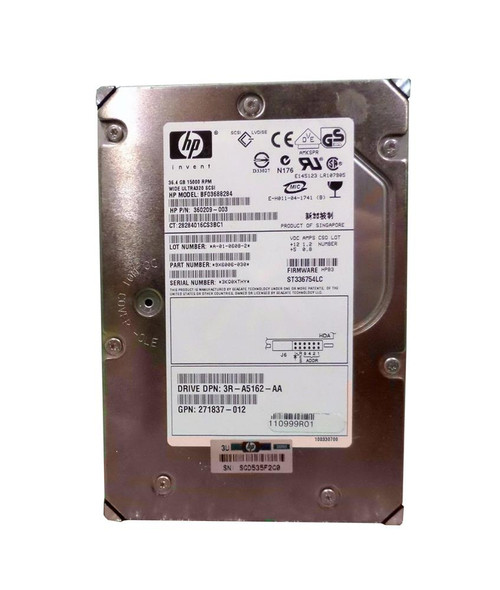 360209-003 - HP 36.4GB 15000RPM Ultra320 SCSI 3.5-Inch Hard Drive