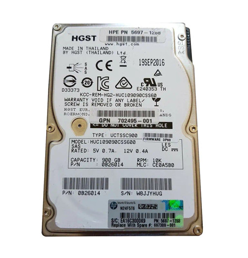 5697-1288 - HP 900GB 10000RPM SAS 6Gb/s 2.5" HDD
